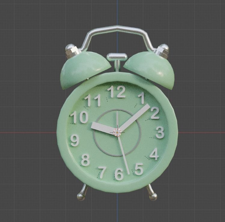 Table alarm Clock Low-poly 3D model_4