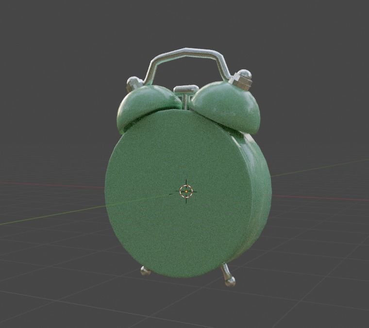 Table alarm Clock Low-poly 3D model_7