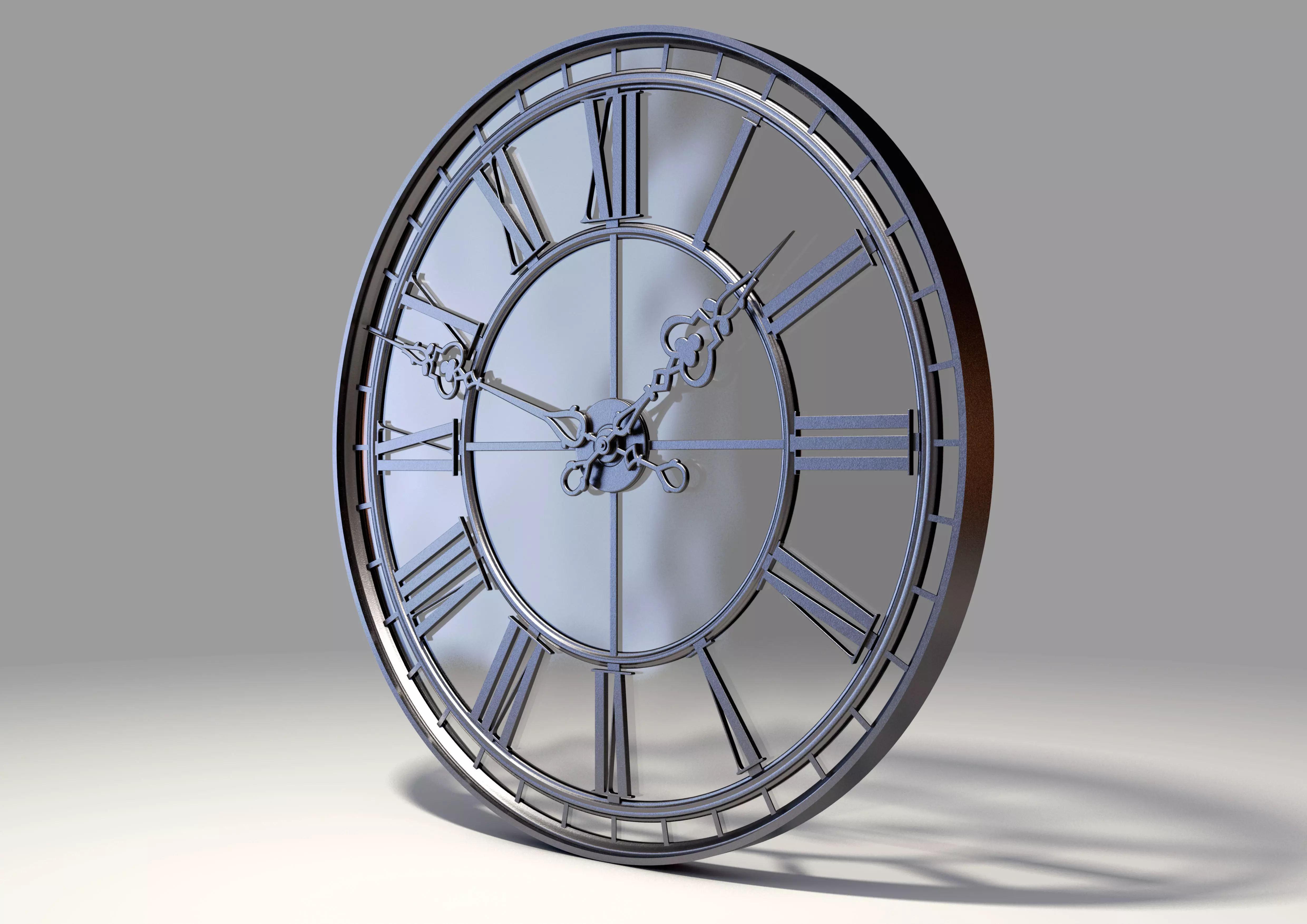 Classic Glass Tower Clock 3D model_0