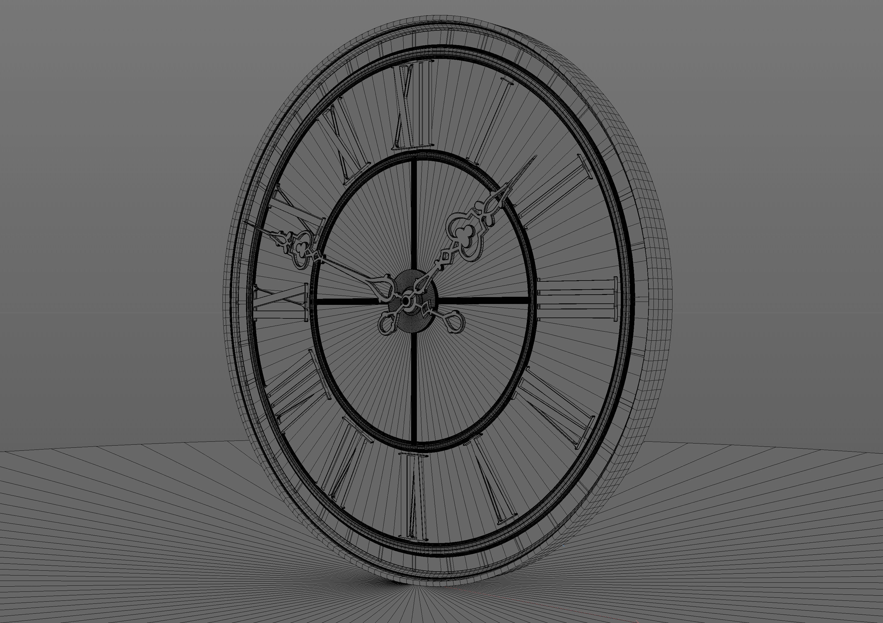 Classic Glass Tower Clock 3D model_4