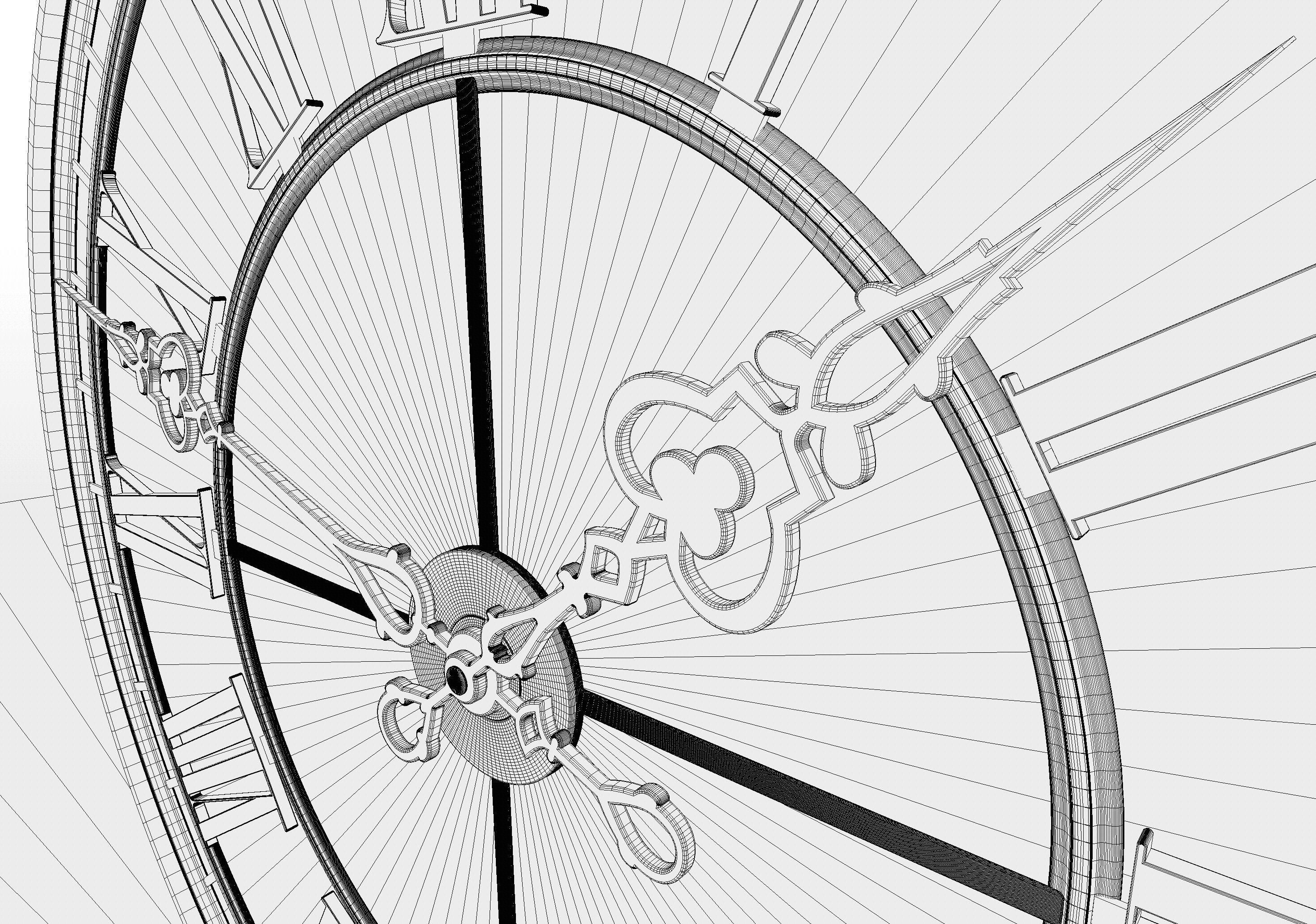 Classic Glass Tower Clock 3D model_5