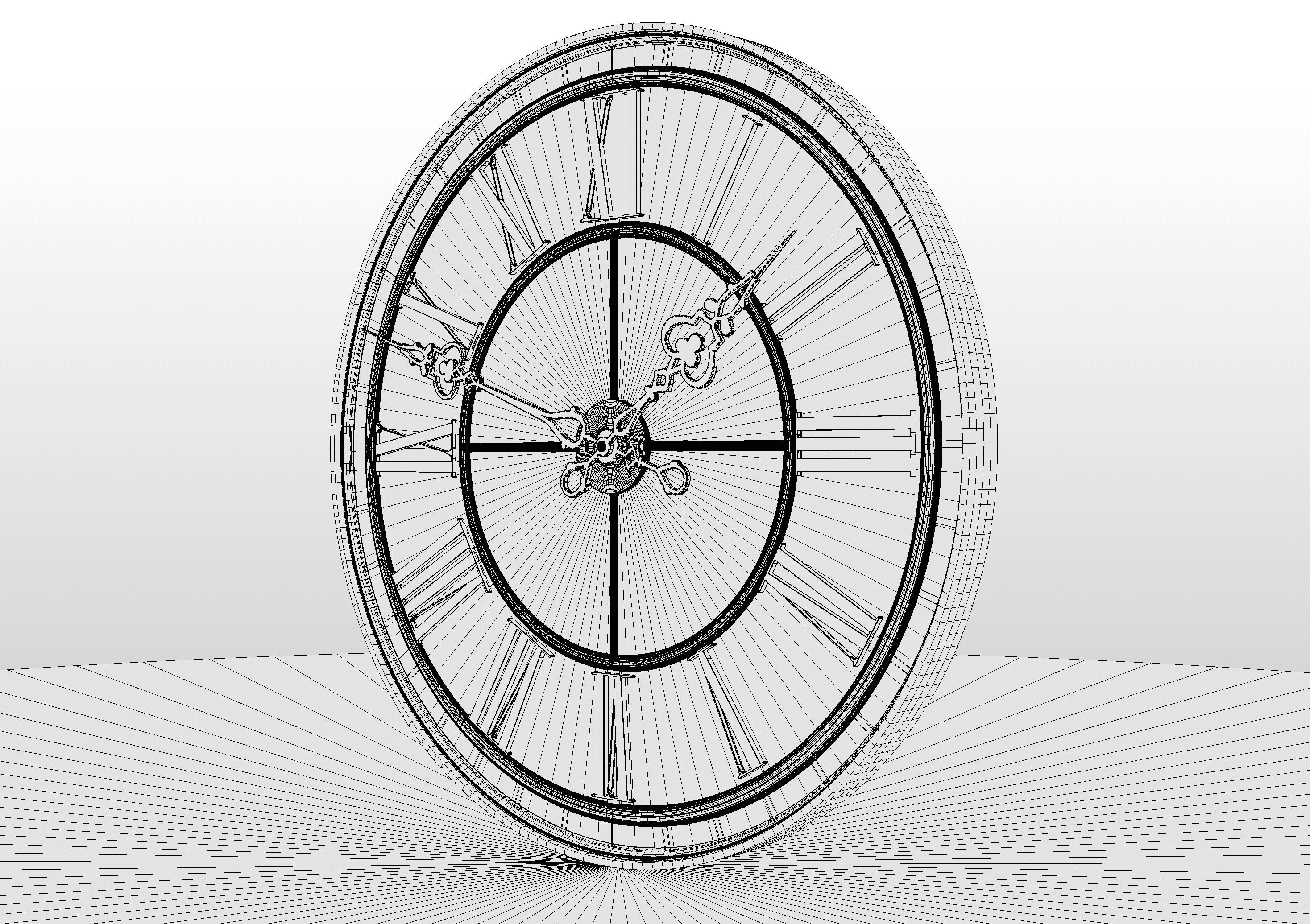 Classic Glass Tower Clock 3D model_3