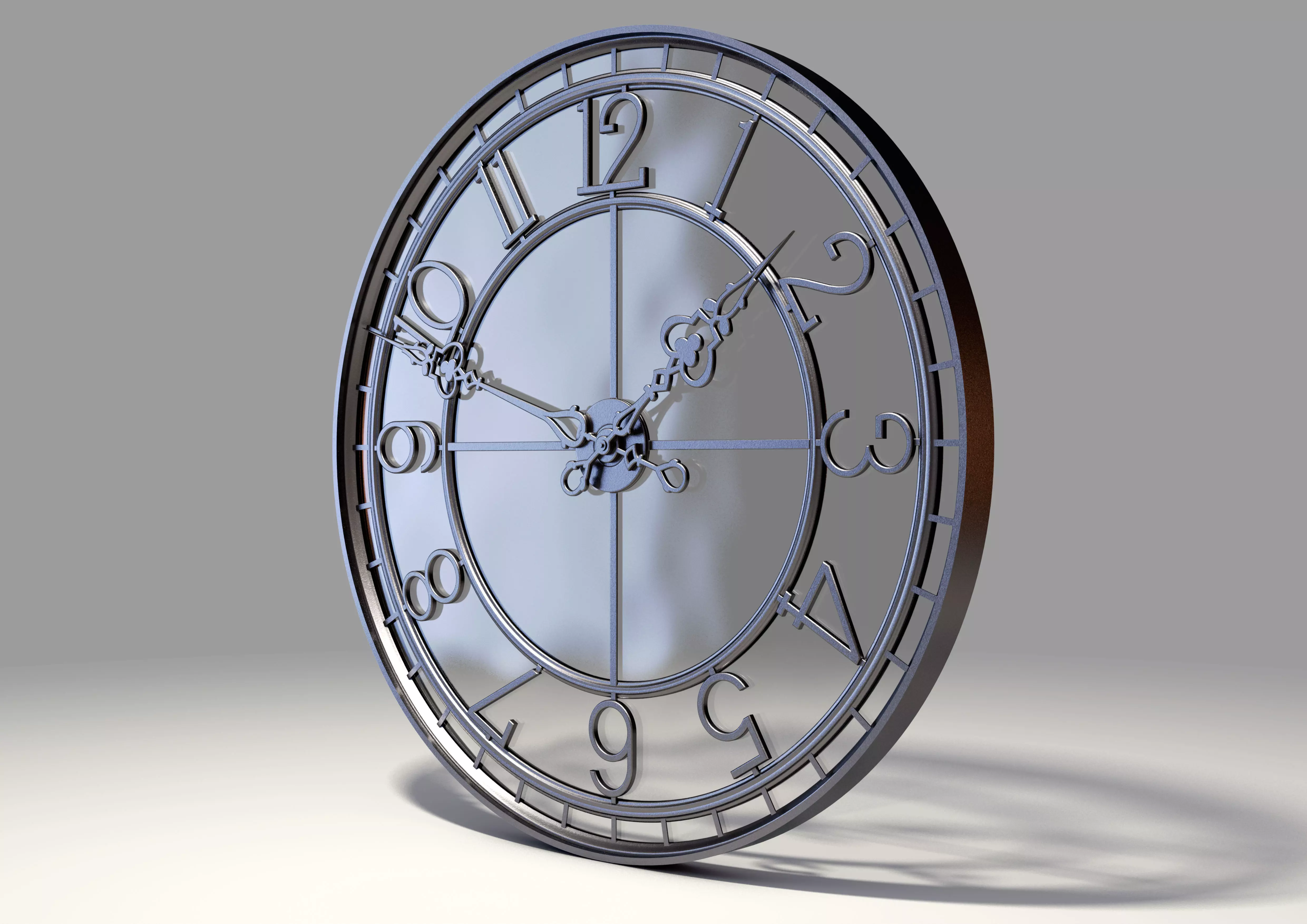 Modern Glass Tower Clock 3D model_0