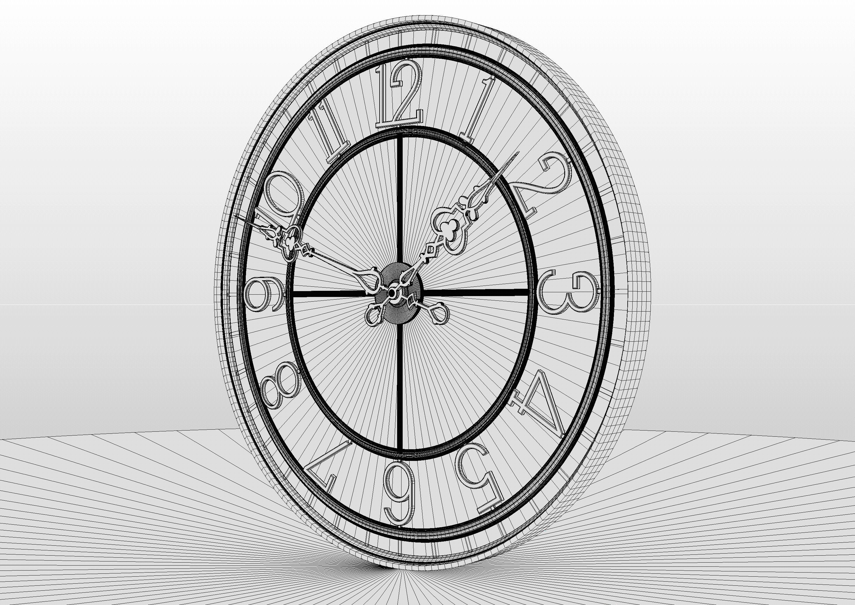 Modern Glass Tower Clock 3D model_3