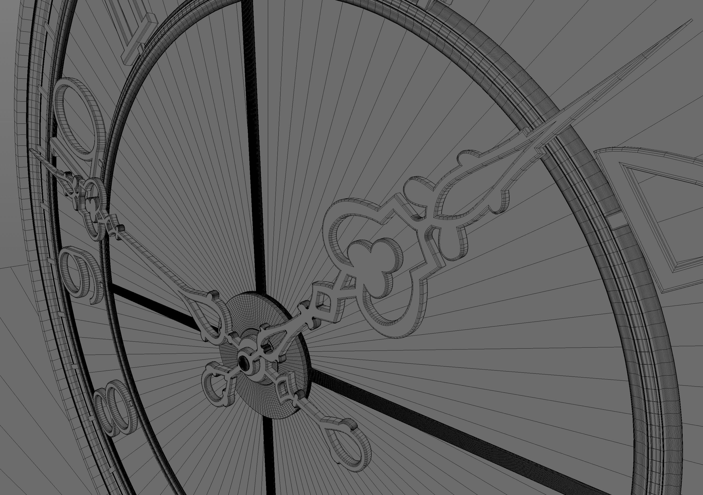 Modern Glass Tower Clock 3D model_6