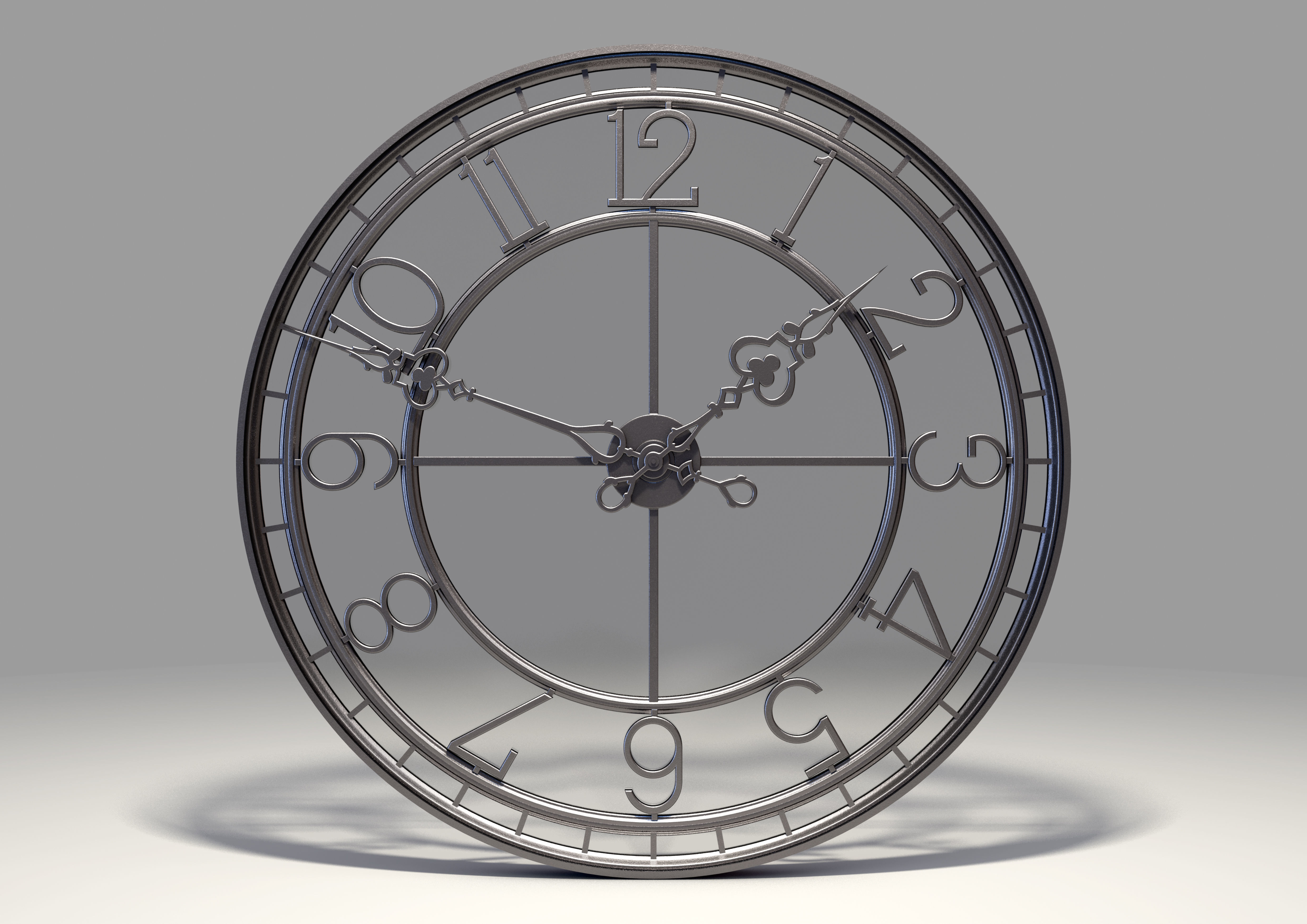 Modern Glass Tower Clock 3D model_1