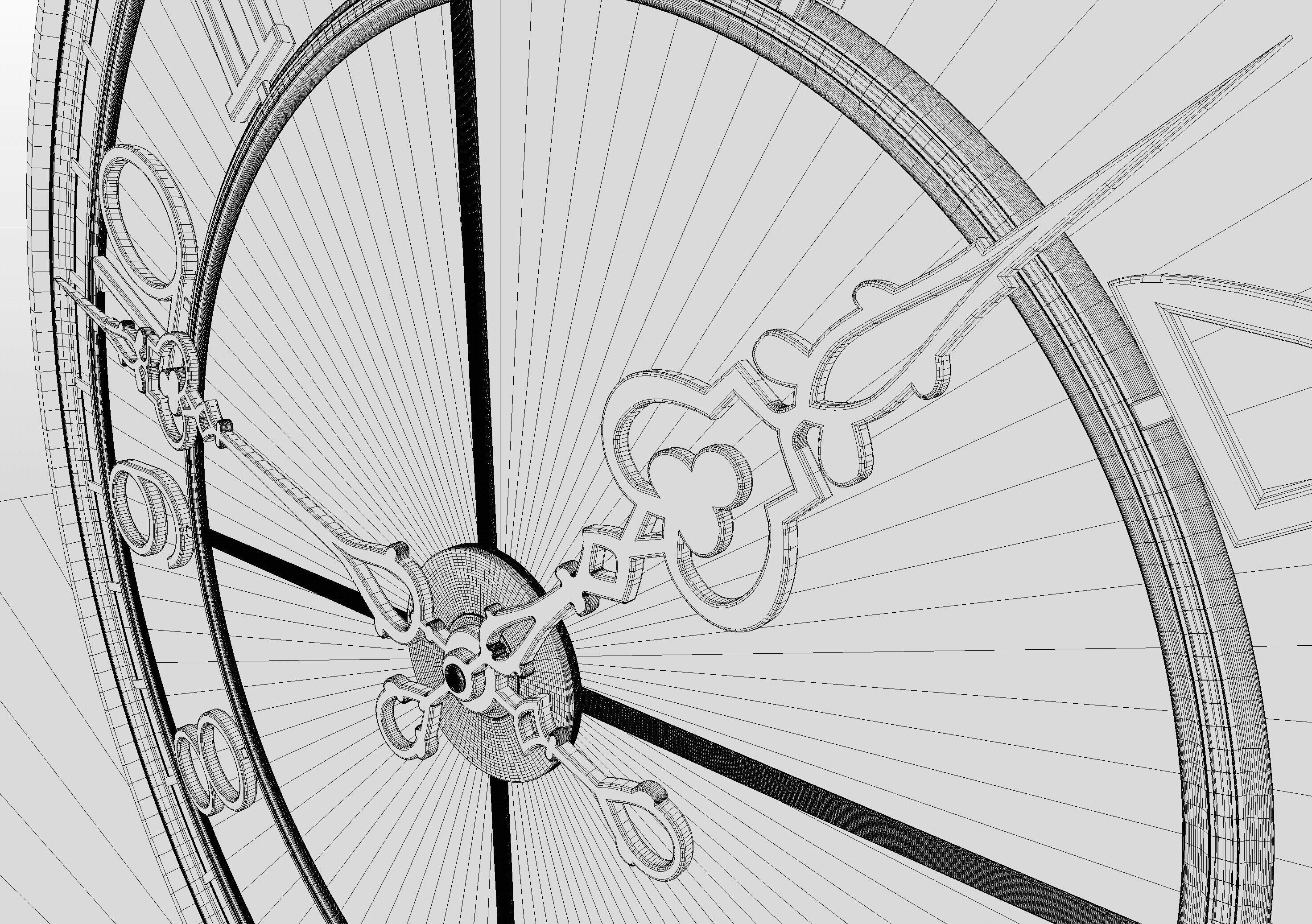 Modern Glass Tower Clock 3D model_4