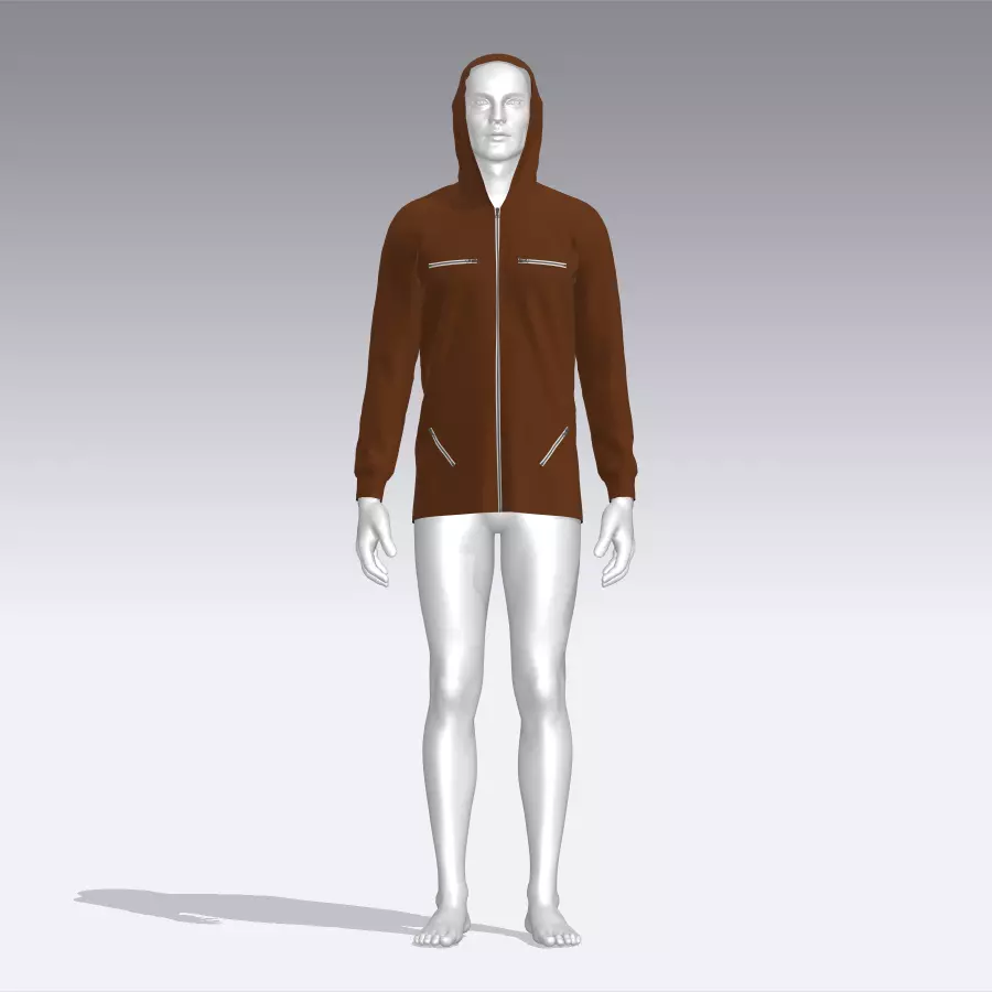Hoodie mannequin wearing Low-poly 3D model_0