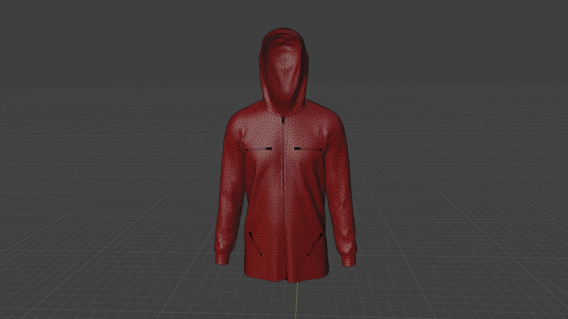 Hoodie mannequin wearing Low-poly 3D model_8