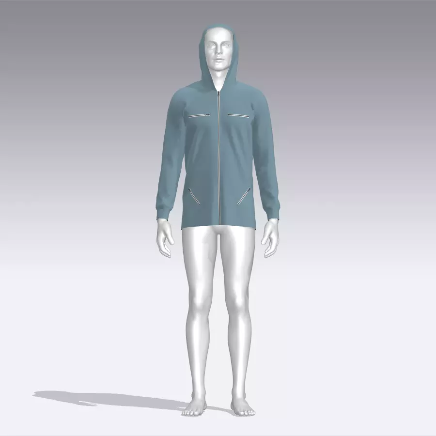 Hoodie mannequin wearing Low-poly 3D model_0