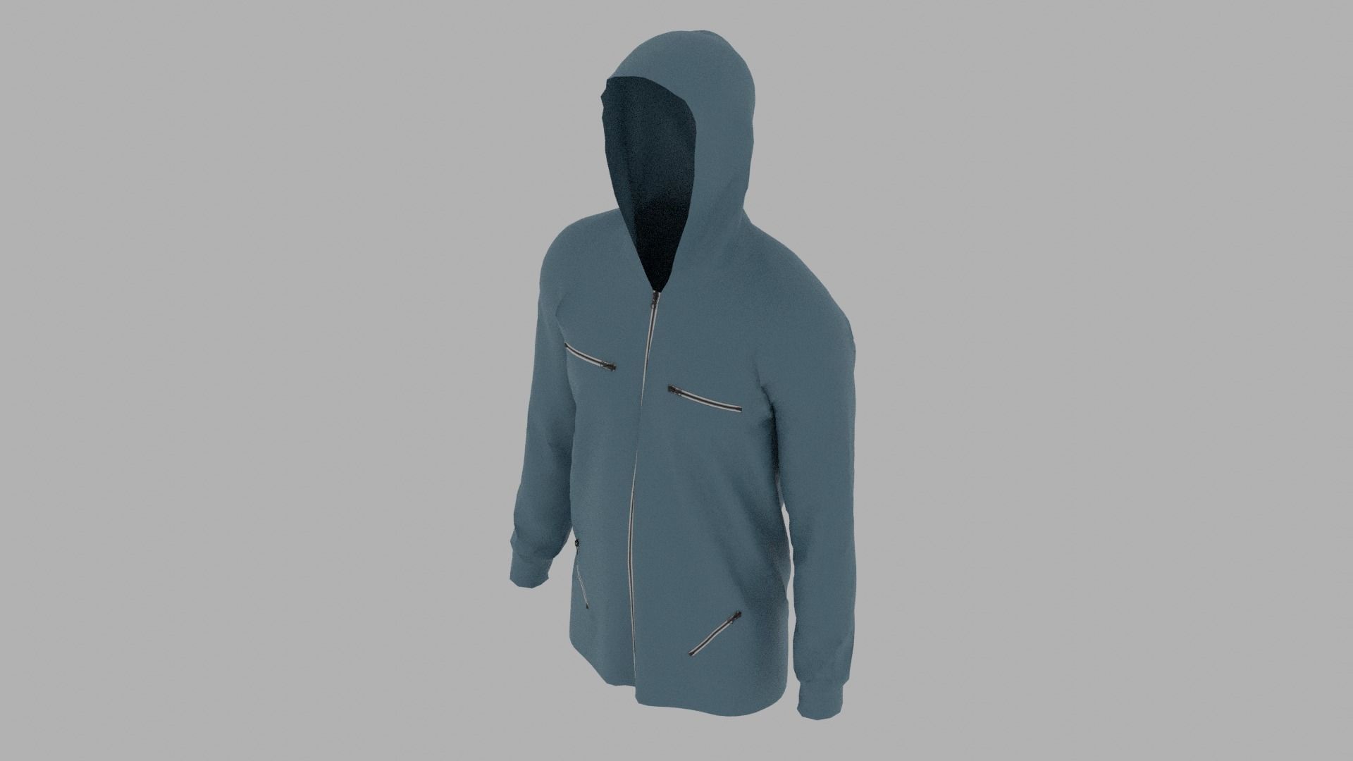 Hoodie mannequin wearing Low-poly 3D model_6