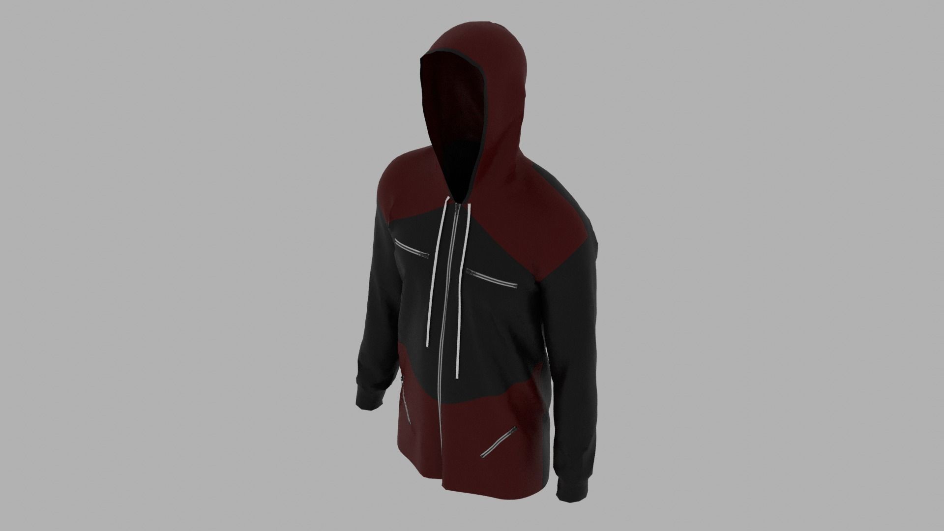 Hoodie mannequin wearing Low-poly 3D model_6