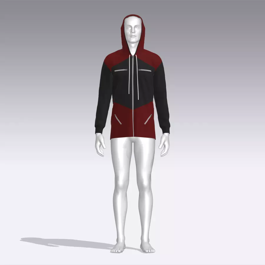 Hoodie mannequin wearing Low-poly 3D model_0