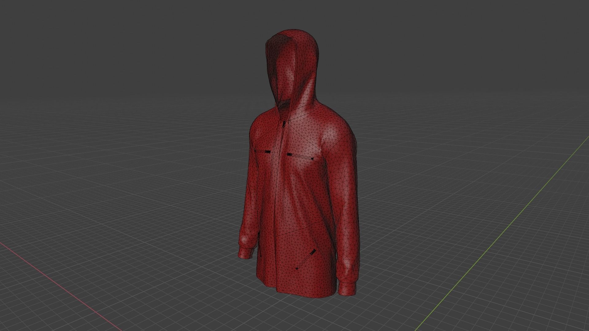 Hoodie mannequin wearing Low-poly 3D model_9