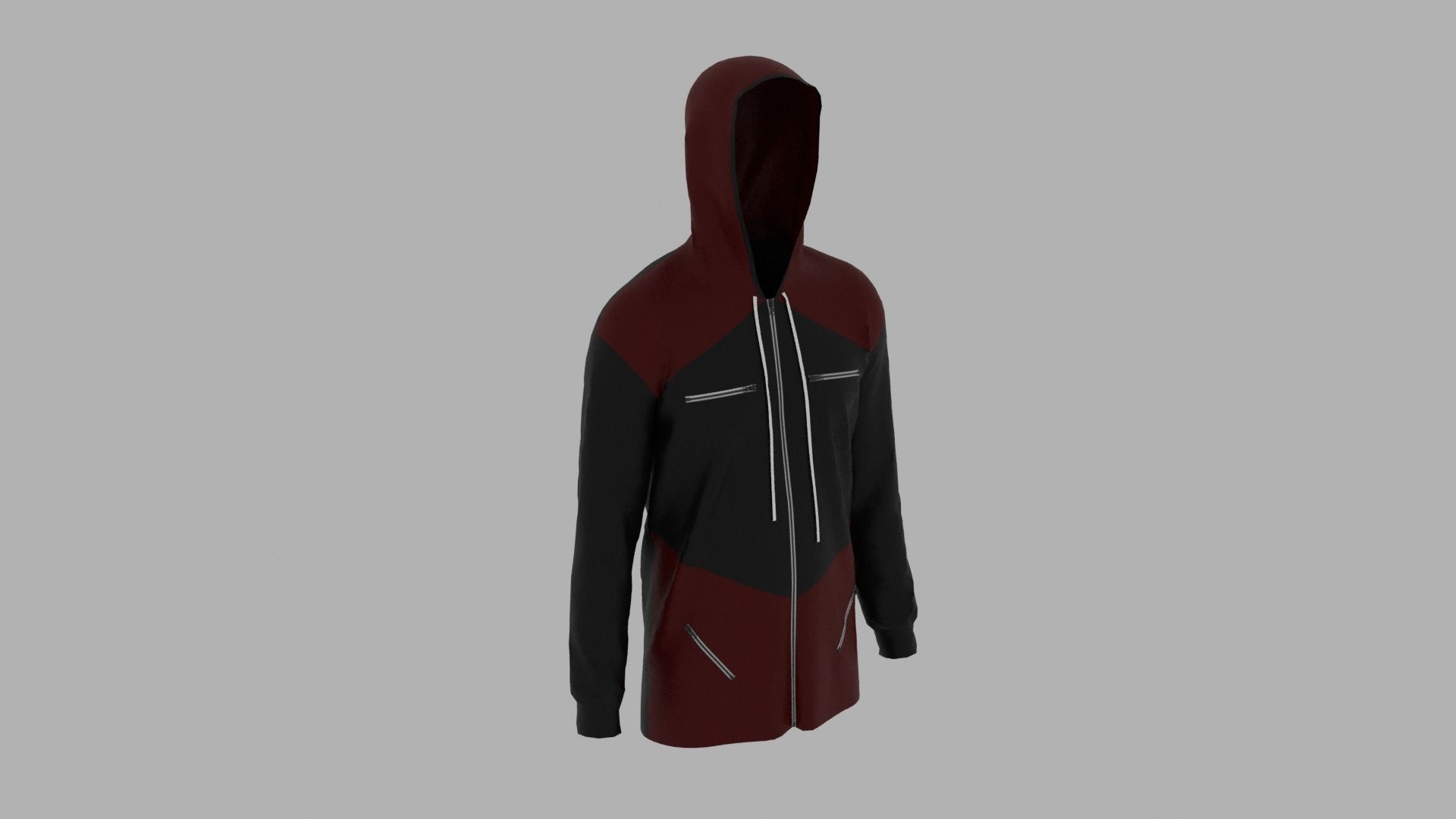 Hoodie mannequin wearing Low-poly 3D model_4