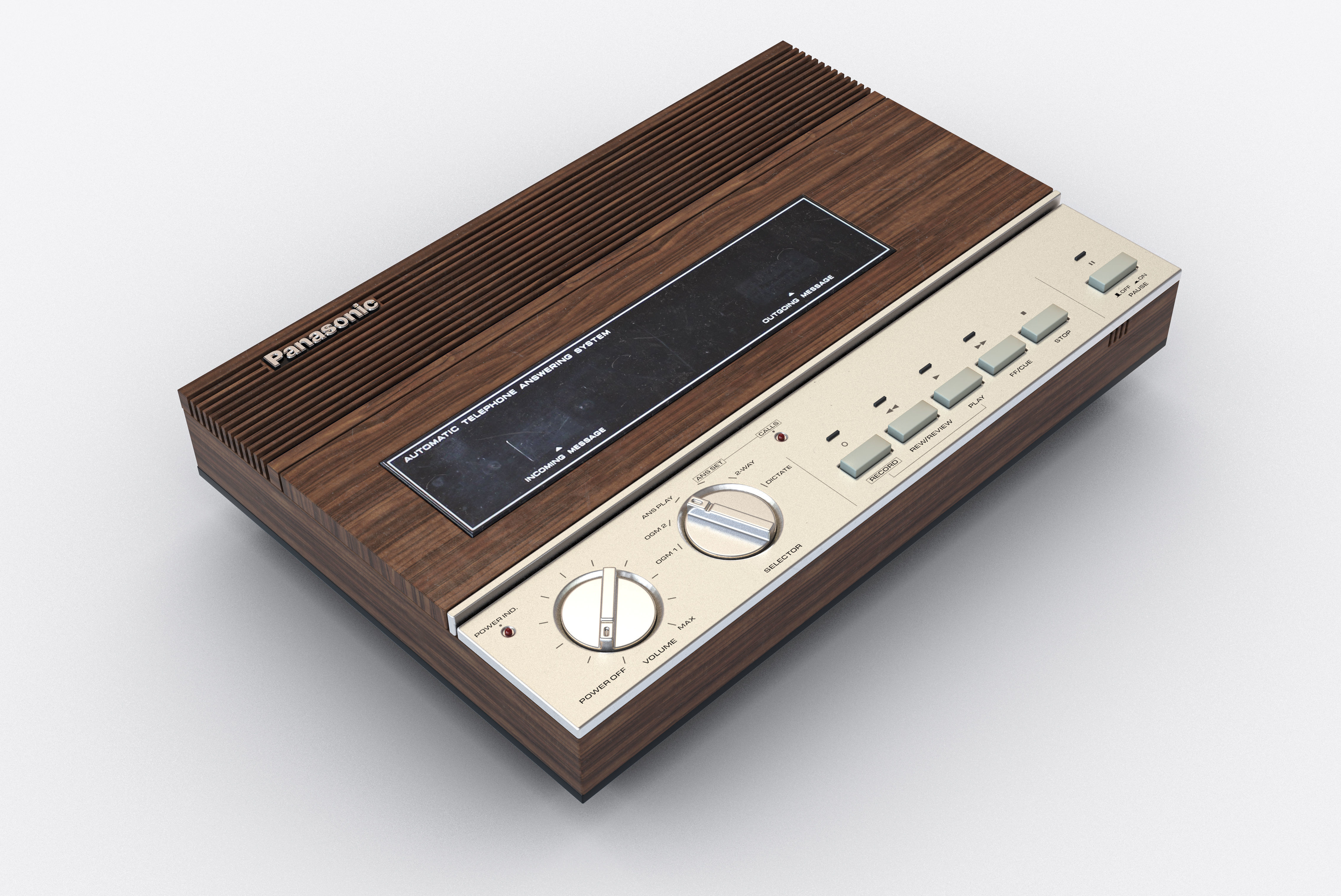 vintage panasonic answering machine 3D model_1