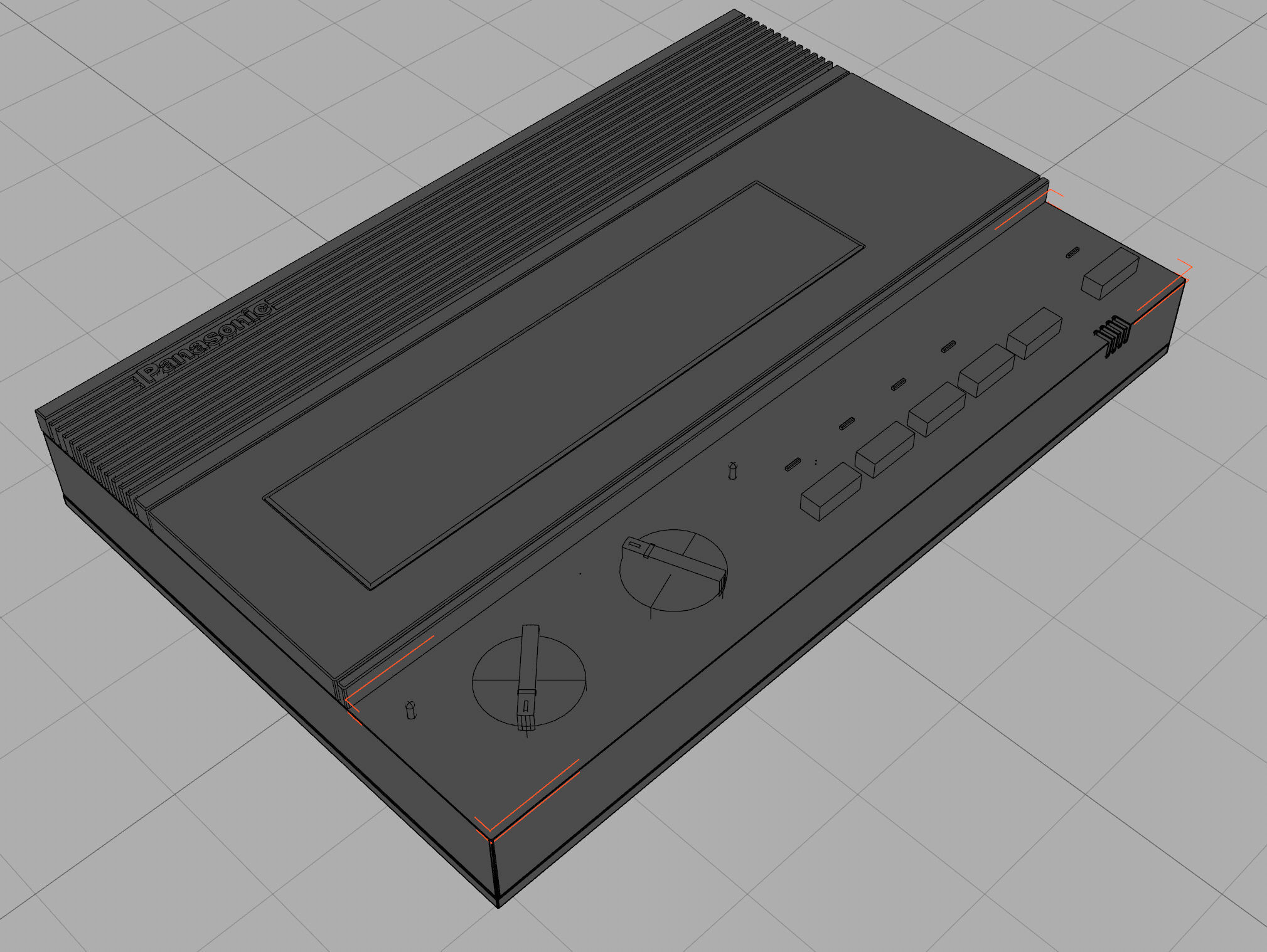 vintage panasonic answering machine 3D model_7