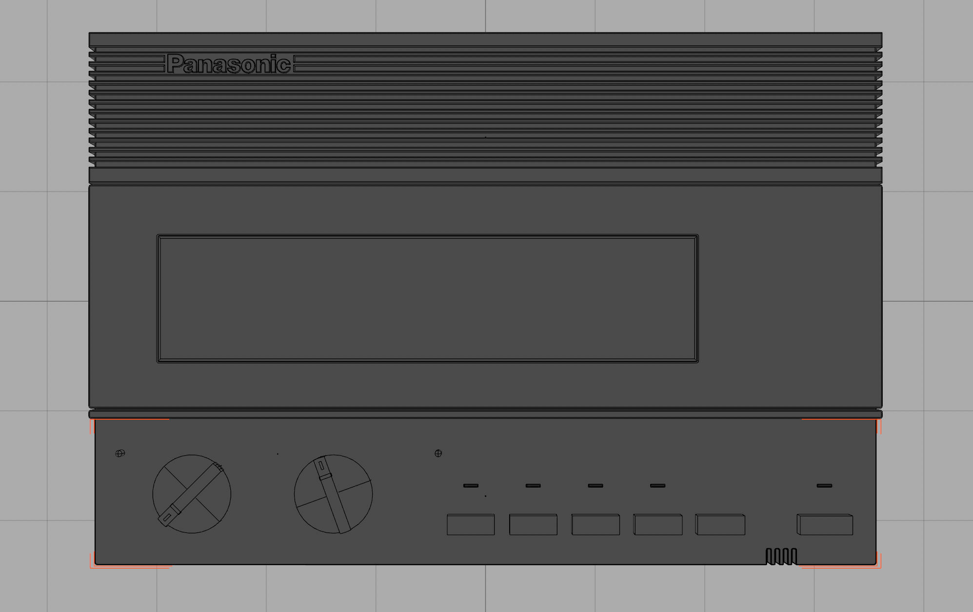 vintage panasonic answering machine 3D model_6