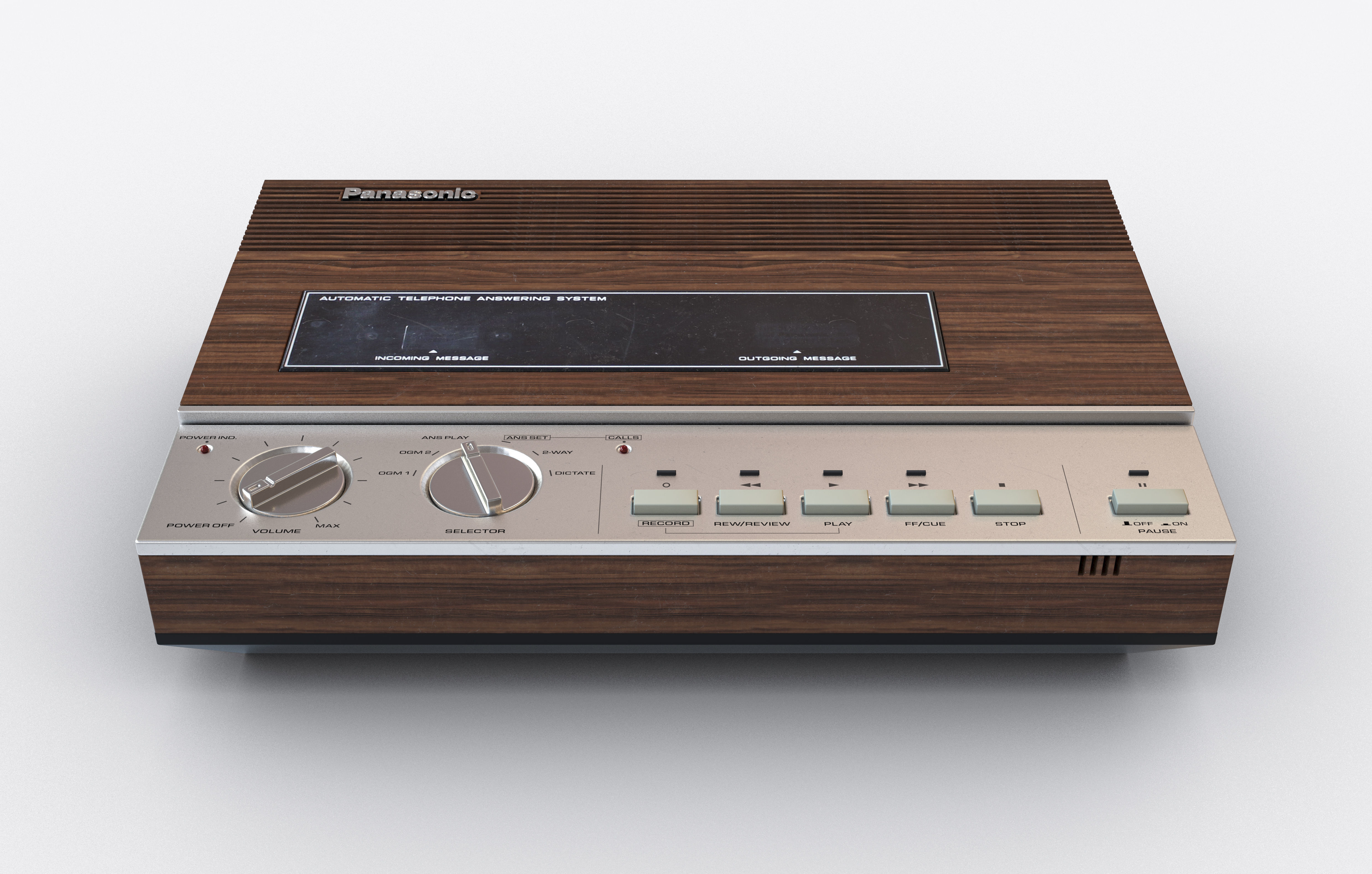 vintage panasonic answering machine 3D model_2