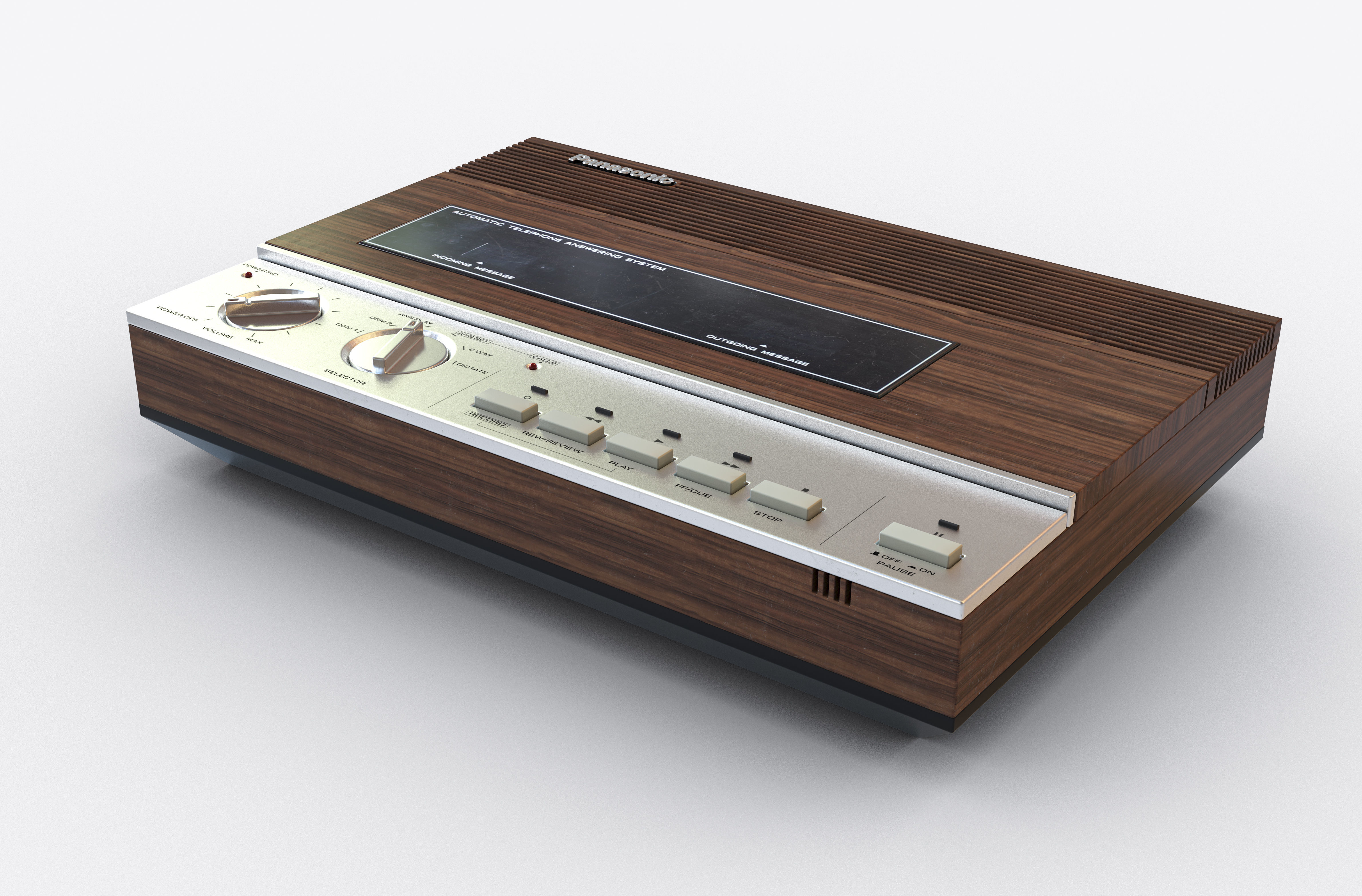 vintage panasonic answering machine 3D model_3