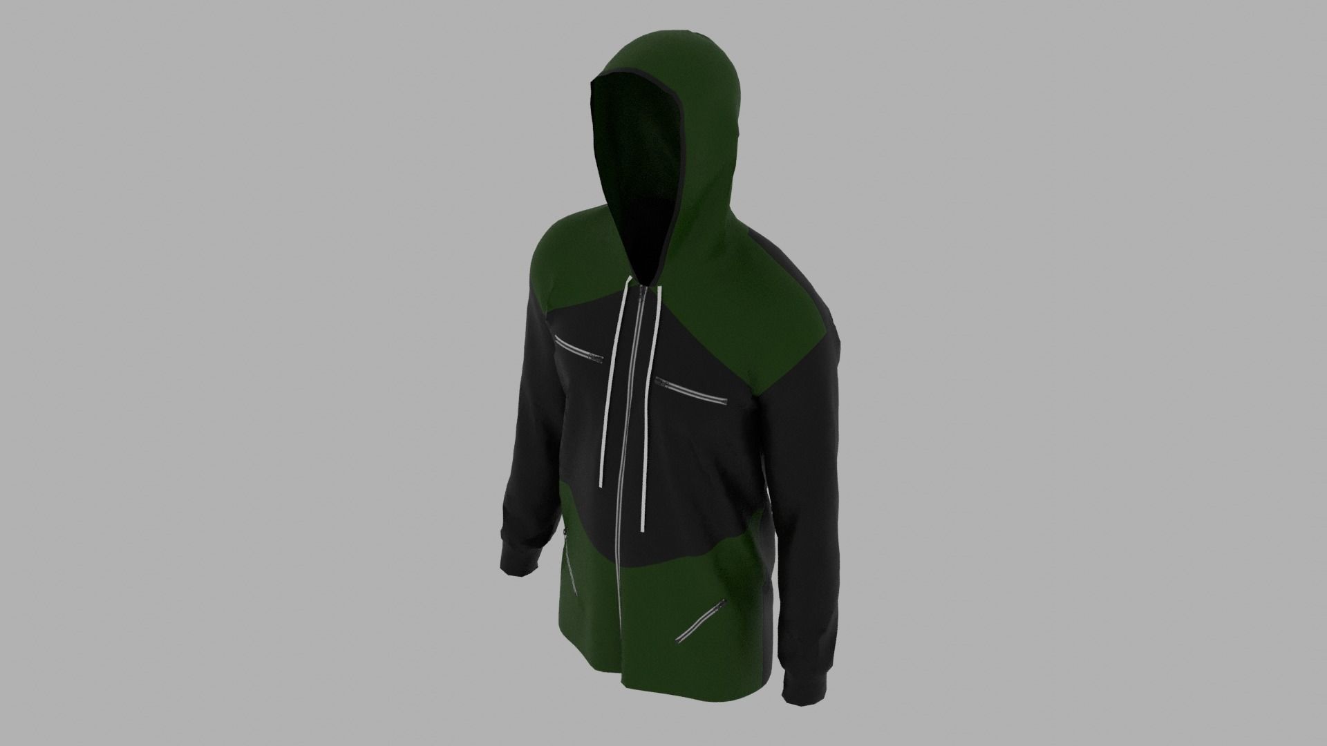 Hoodie mannequin wearing Low-poly 3D model_6