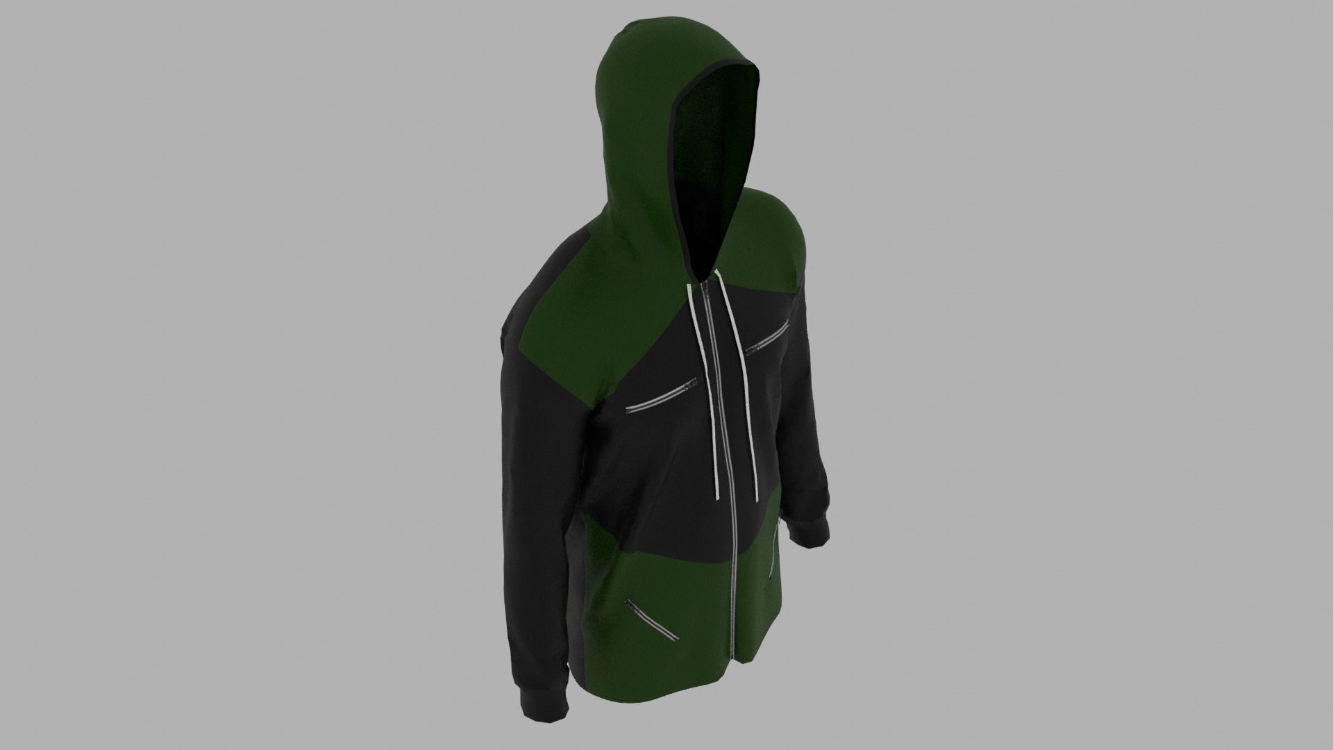 Hoodie mannequin wearing Low-poly 3D model_7