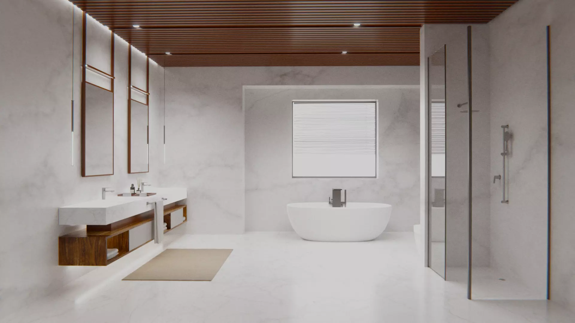 Bathroom Interior Scene Low-poly 3D model