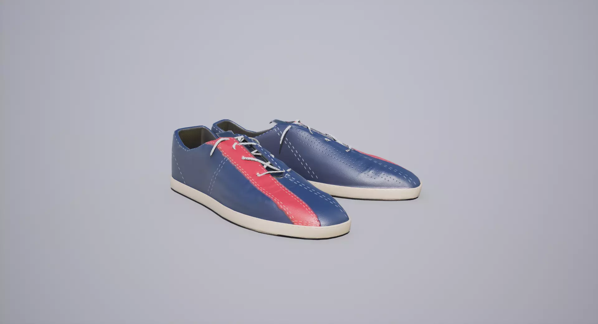 Bowling Shoes pair Low-poly 3D model_0
