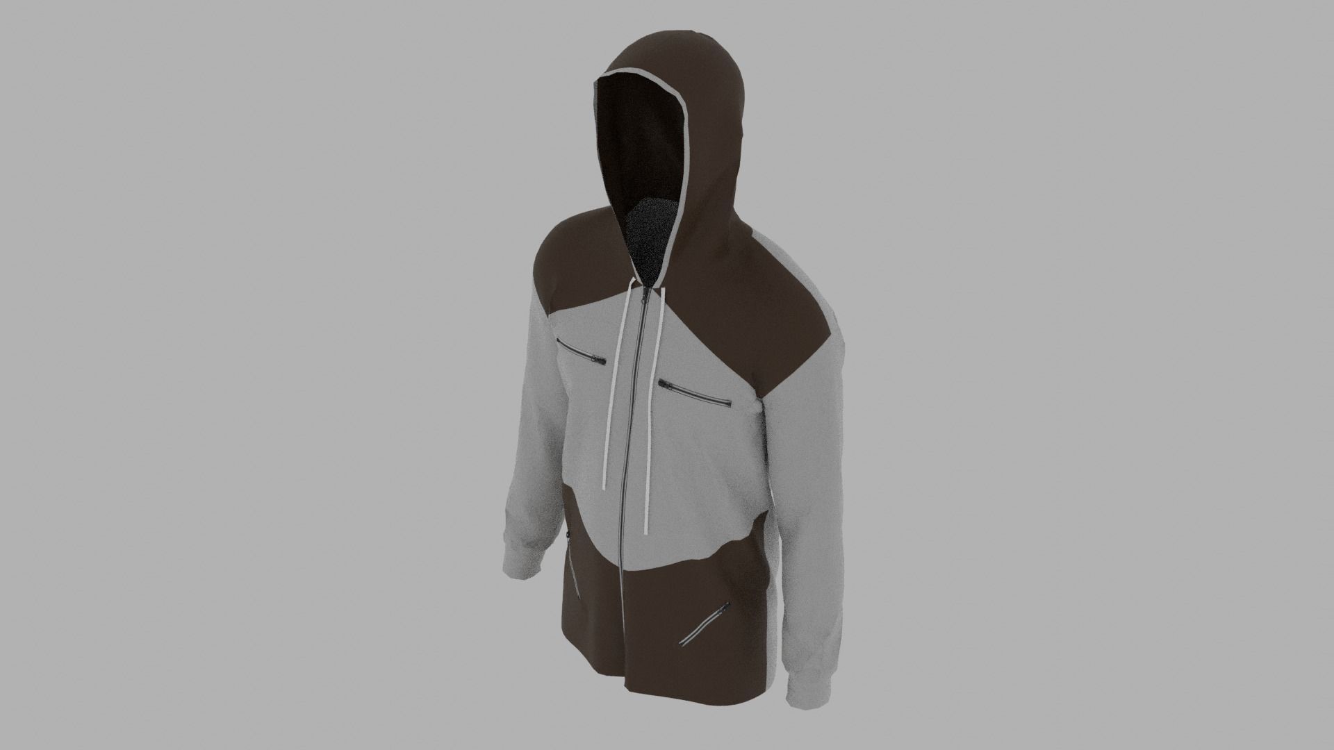 Hoodie mannequin wearing 3D model_6
