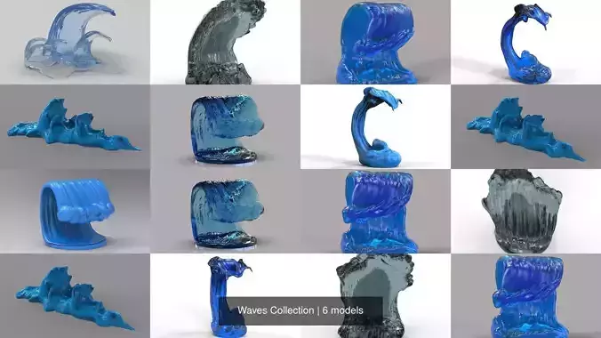 Waves Collection glass sculpture
