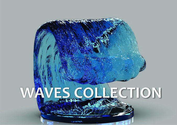 Waves Collection glass sculpture 