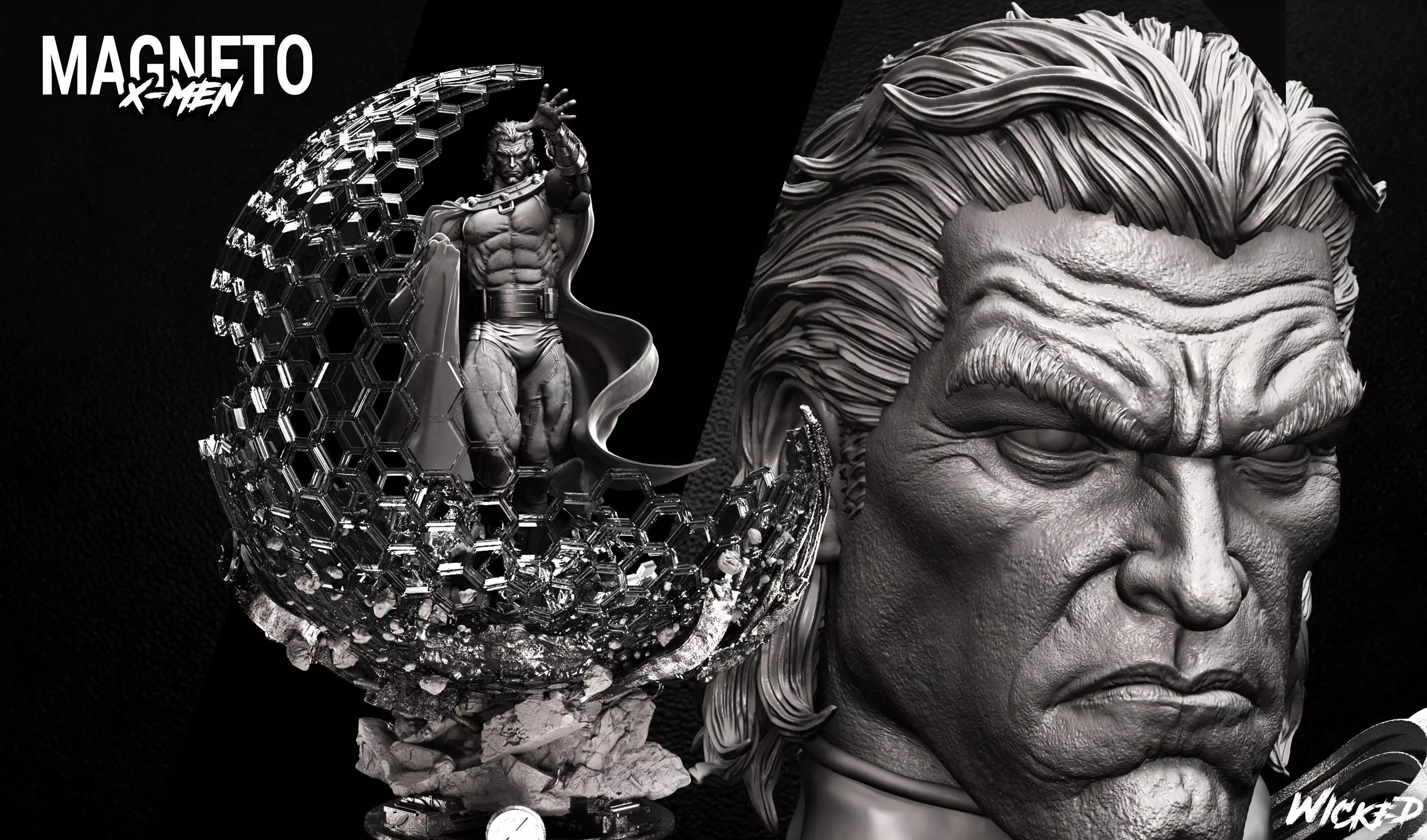 Wicked Marvel Magneto Sculpture ready for 3d printing 3D print model_0