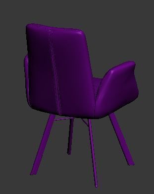 Dining chair leather and metal Low-poly 3D model_11