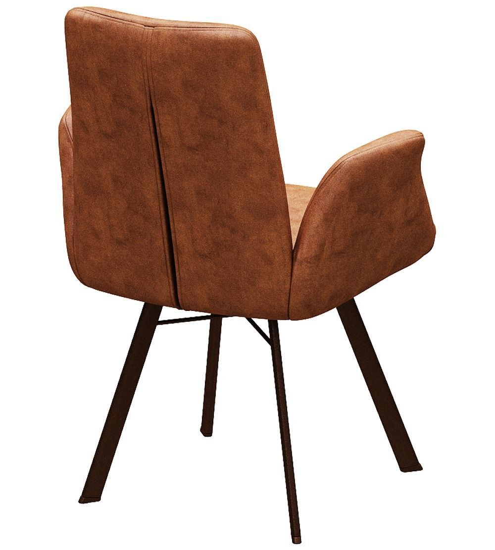 Dining chair leather and metal Low-poly 3D model_5