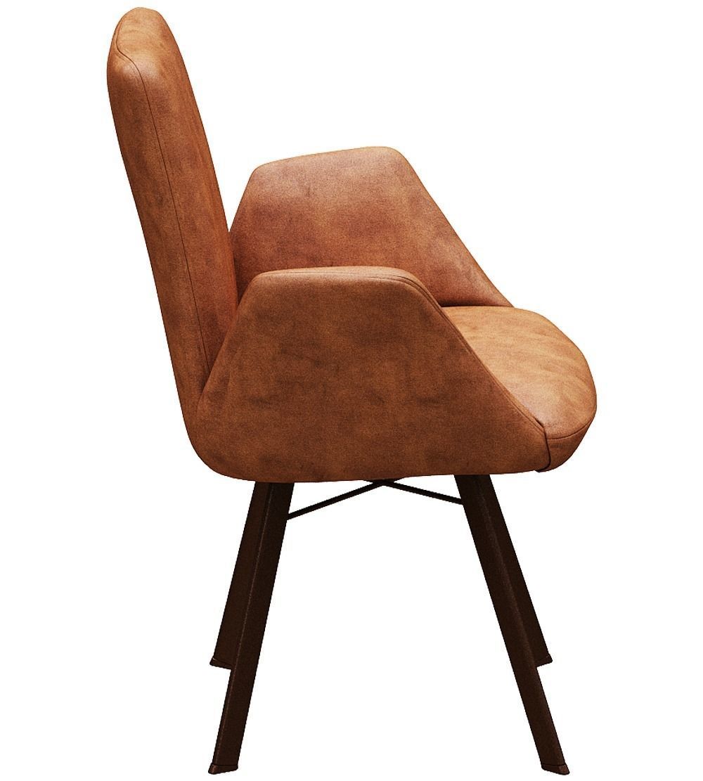 Dining chair leather and metal Low-poly 3D model_3