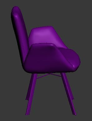 Dining chair leather and metal Low-poly 3D model_9
