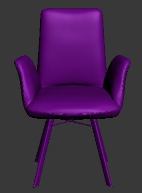 Dining chair leather and metal Low-poly 3D model_6