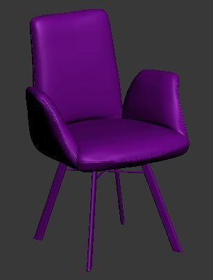 Dining chair leather and metal Low-poly 3D model_7