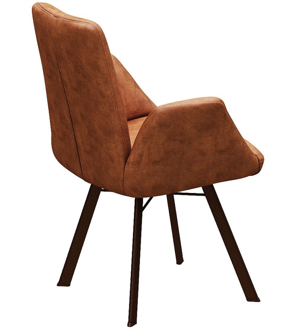 Dining chair leather and metal Low-poly 3D model_4