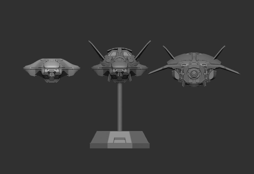 Scifi robot drones spaceship - 3dprint for six inch scale 3D print model_9
