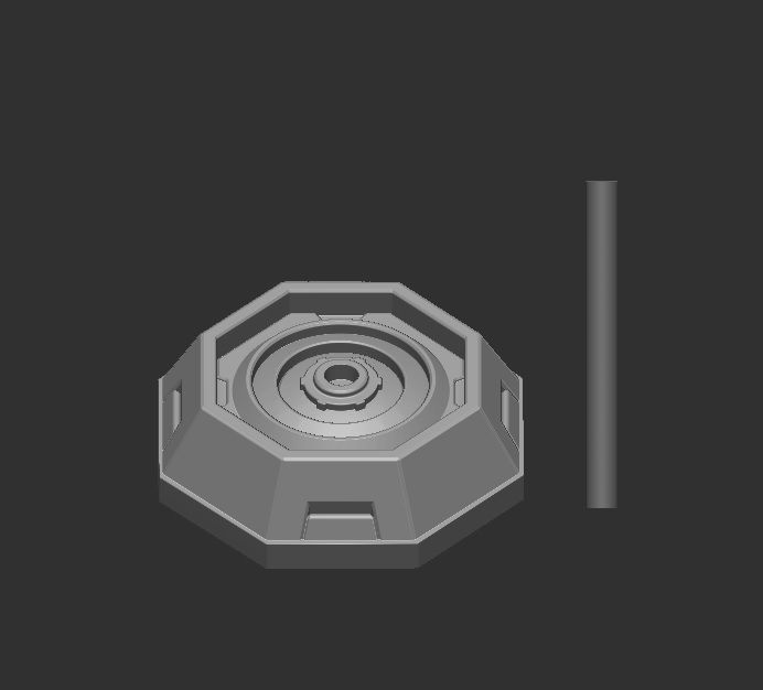 Scifi robot drones spaceship - 3dprint for six inch scale 3D print model_10