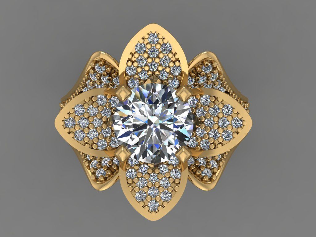 Ring 3D Print 3D print model 3D print model flower engagement 3D print model_2