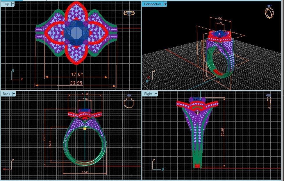 Ring 3D Print 3D print model 3D print model flower engagement 3D print model_5