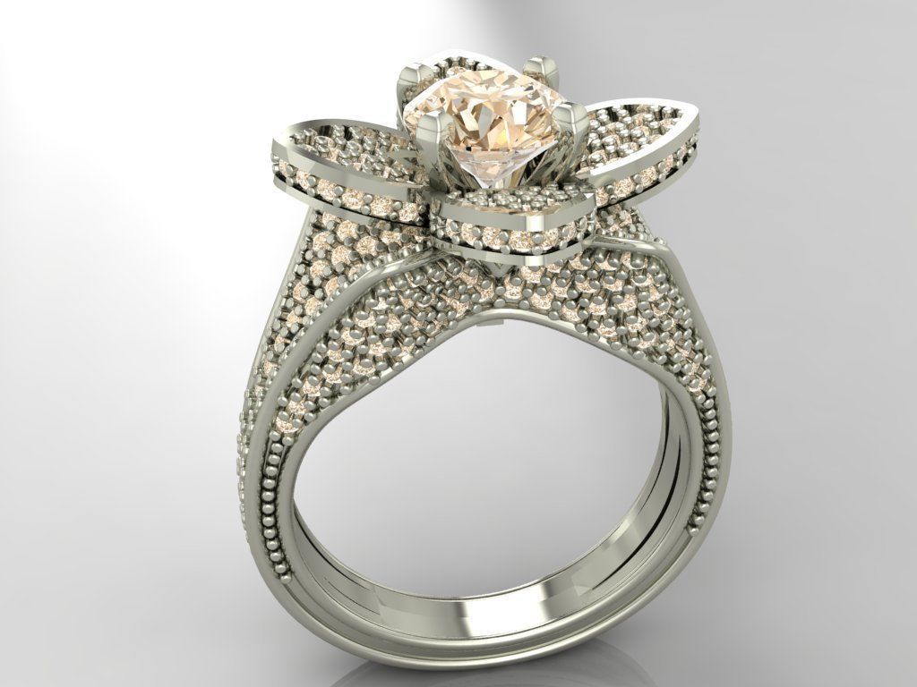 Ring 3D Print 3D print model 3D print model flower engagement 3D print model_4
