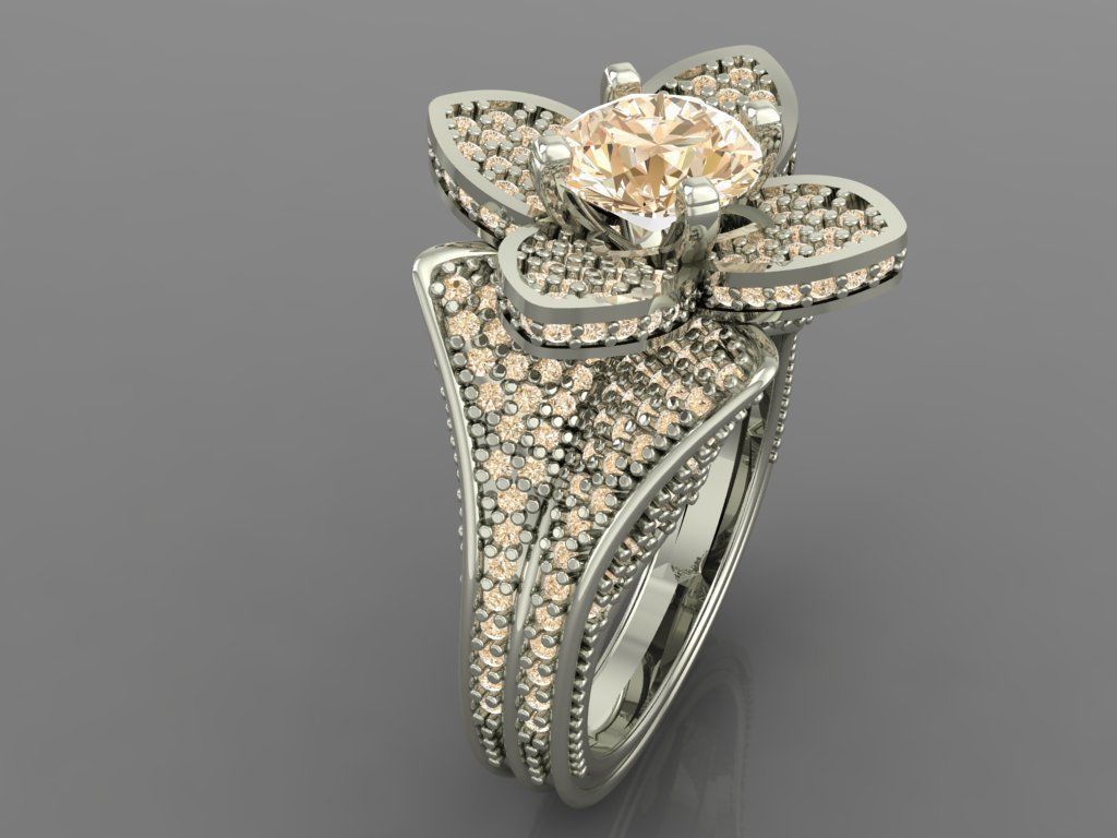 Ring 3D Print 3D print model 3D print model flower engagement 3D print model_3