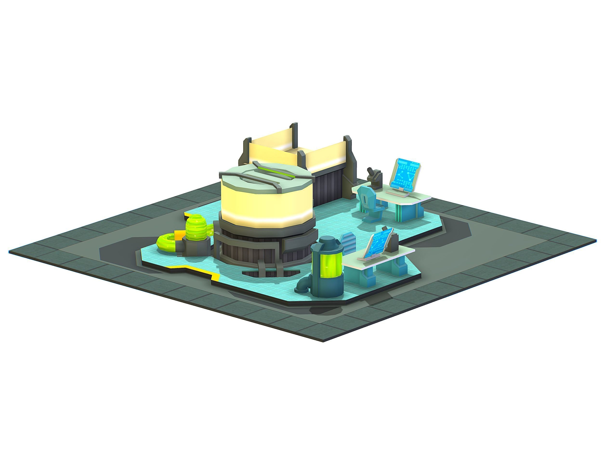isometrical Underground Chemical Lab Room 1 Low-poly 3D model_9