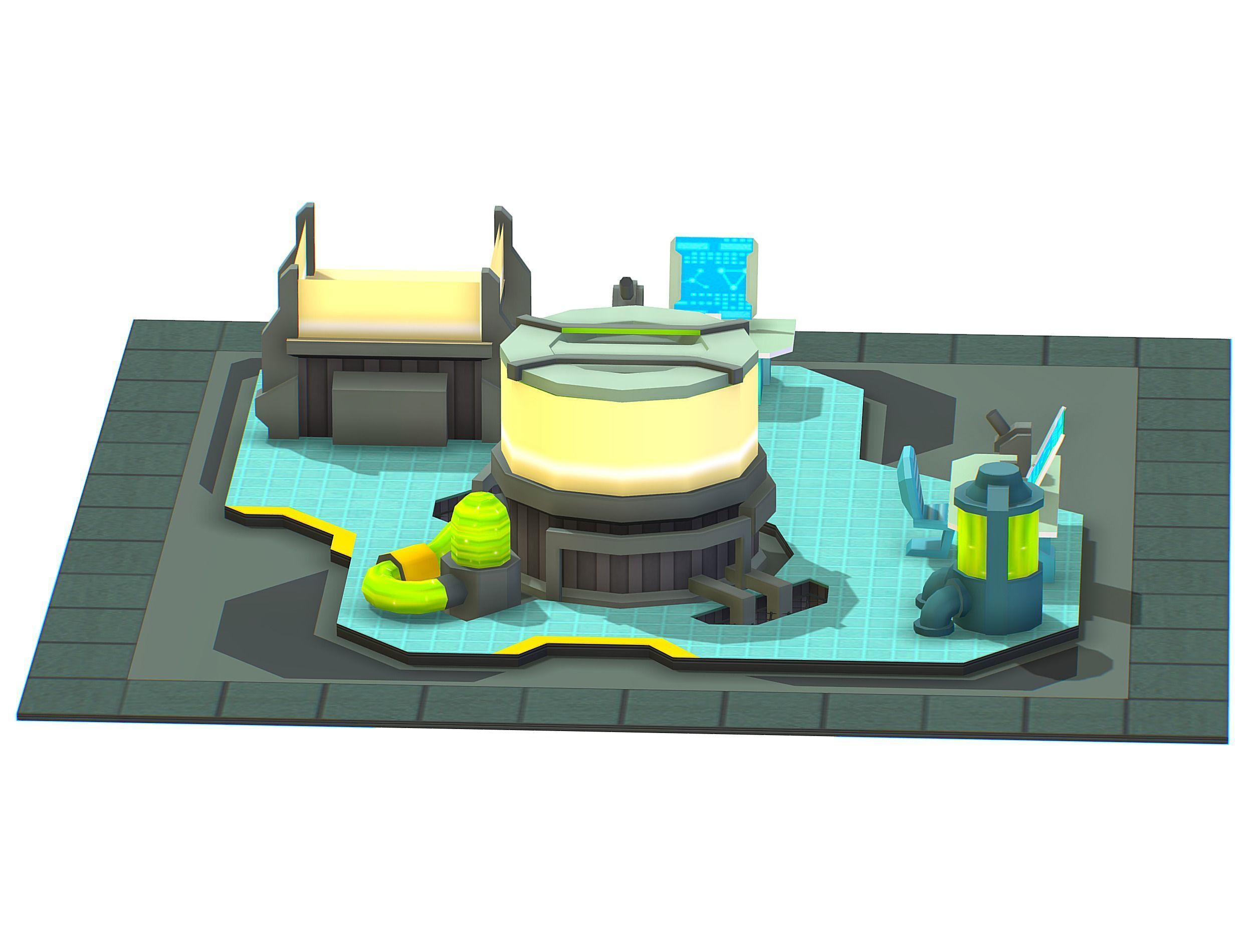 isometrical Underground Chemical Lab Room 1 Low-poly 3D model_10