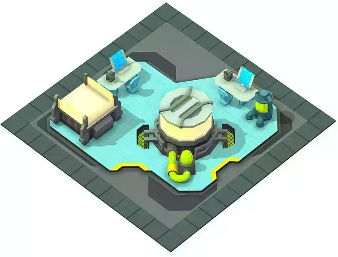 isometrical Underground Chemical Lab Room 1