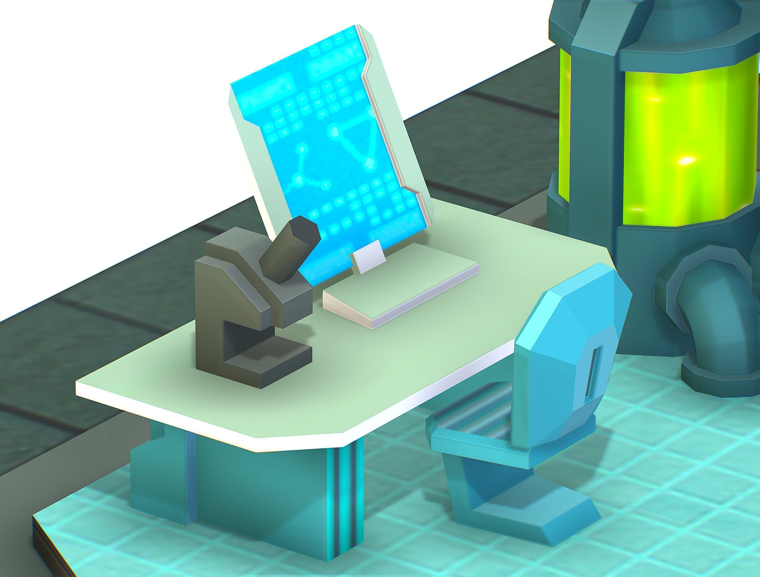 isometrical Underground Chemical Lab Room 1 Low-poly 3D model_15