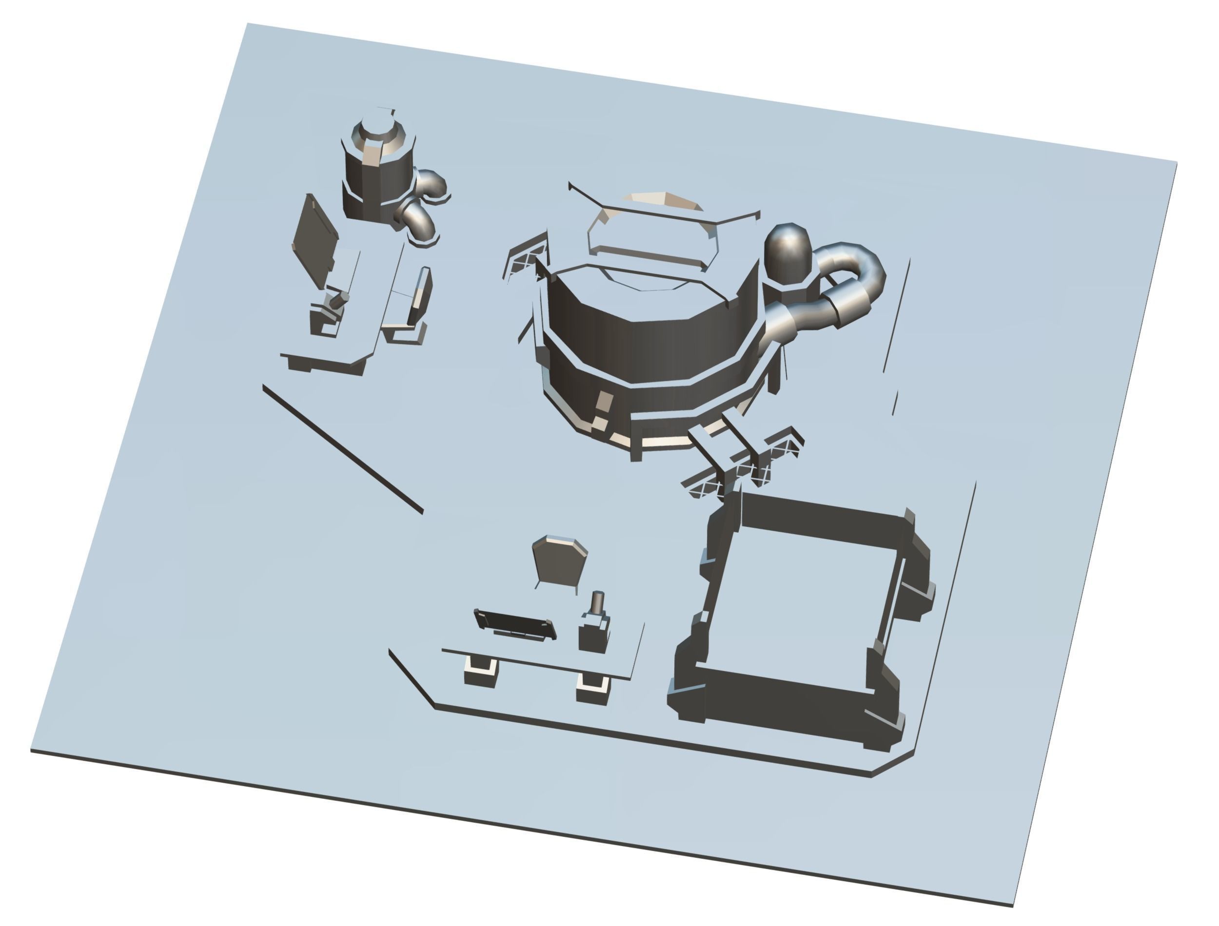 isometrical Underground Chemical Lab Room 1 Low-poly 3D model_23